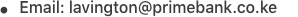 prime bank lavington email